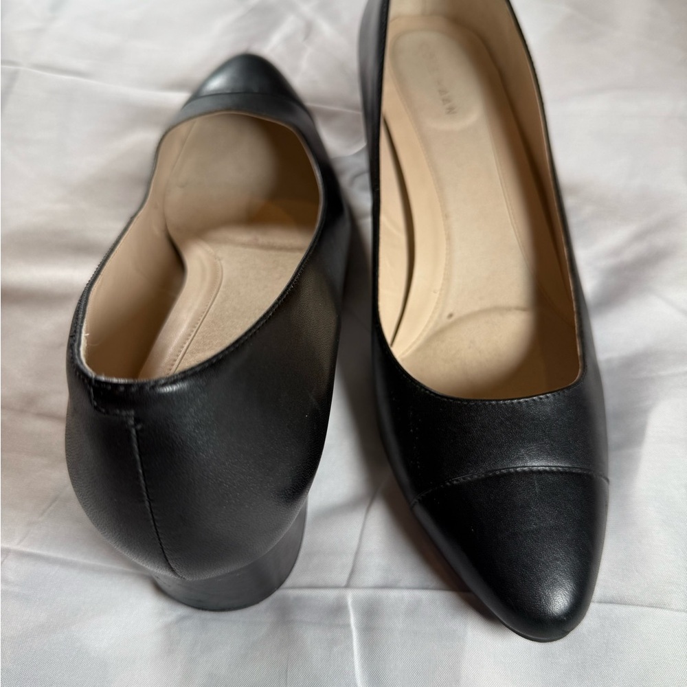 Cole Haan The Go To Black Leather Block Heel Pumps Women's Size 8.5B W16077 - Picture 3 of 7